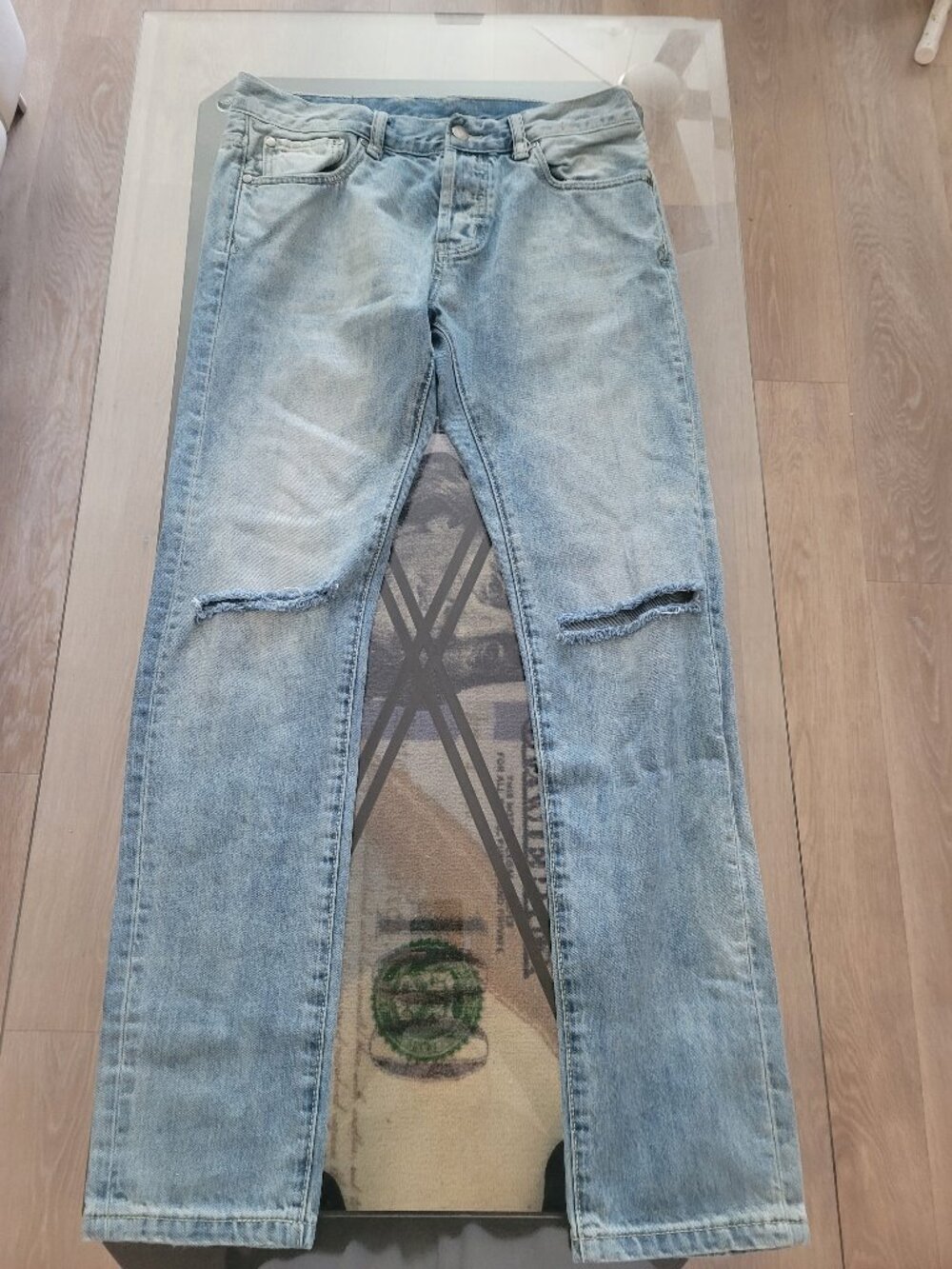 Dope Brand Men's Distressed Slim Straight Jeans Size 31x31 100% Cotton